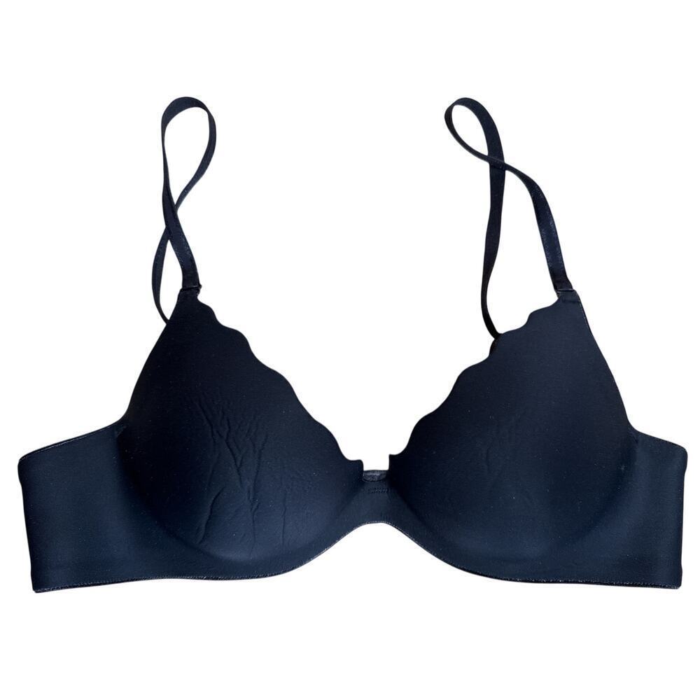 B.Tempt'd Black Push Up Tee Shirt Convertible Straps Bra Size 34B